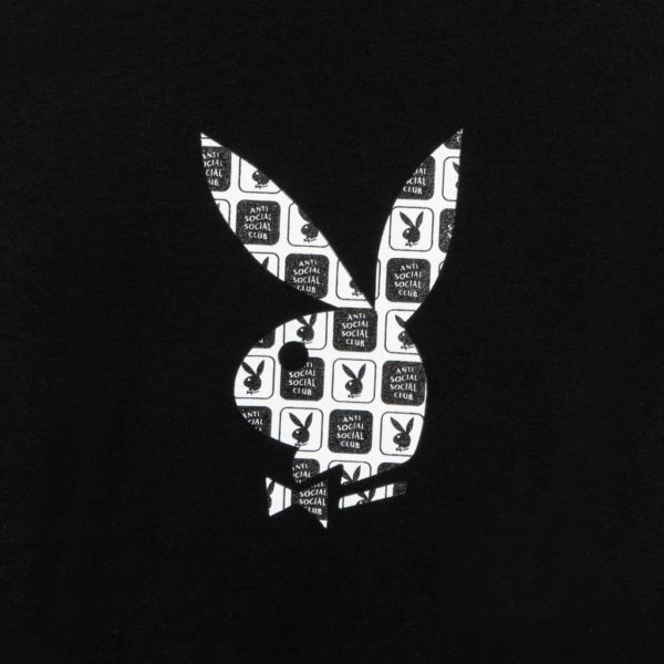 Anti Social Social Club Playboy Checkered Tee Black - Image 3