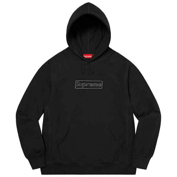 Supreme KAWS Chalk Logo Hooded Sweatshirt Black