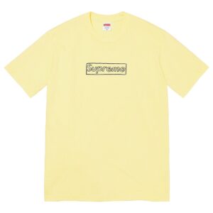 Supreme KAWS Chalk Logo Tee Pale Yellow