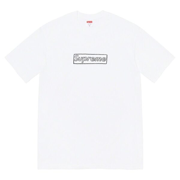 Supreme KAWS Chalk Logo Tee White