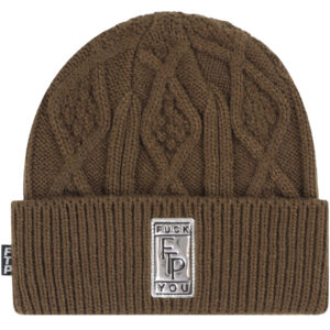 FTP Big Body Cable Knit Beanie Brown