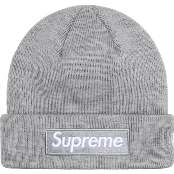 Supreme New Era Box Logo Beanie (FW24) Heather Grey