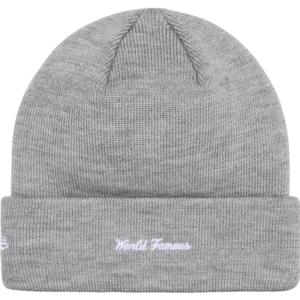 Supreme New Era Box Logo Beanie (FW24) Heather Grey - Image 2