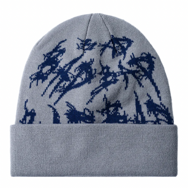 Revenge X Distortion Beanie Grey/Blue - Image 2