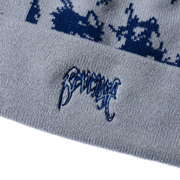 Revenge X Distortion Beanie Grey/Blue - Image 3